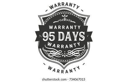 95 days warranty icon vintage rubber stamp guarantee