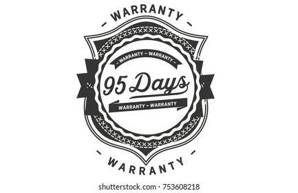 95 days warranty icon vintage rubber stamp guarantee