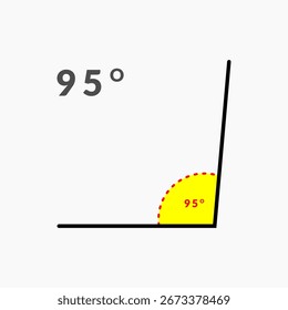 95 degree angle icon in mathematics