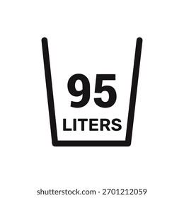 95 liters icon vector liquid measure vector white background