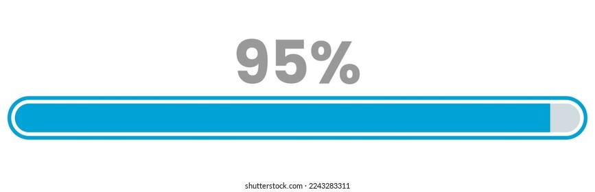 95% Loading. 95% progress bar Infographics vector, 95 Percentage ready to use for web design ux-ui