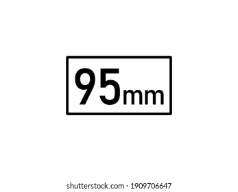 95 millimeters icon vector illustration, 95 mm size