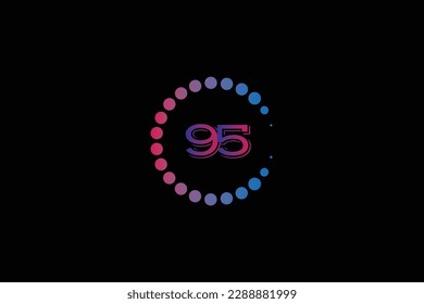95 number and letter initial logo design template vector illustration. svg