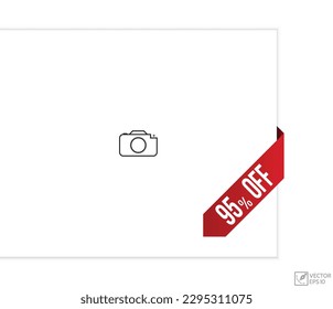 95% off banner design. 95% off icon. Flat style vector illustration. Isolated web element.