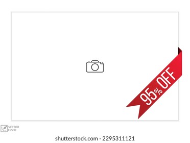 95% off banner design. 95% off icon. Flat style vector illustration. Isolated web element.