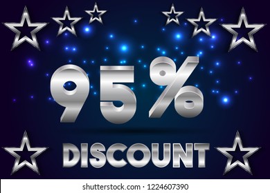 95% off discount promotion sale,  sale promo marketing.