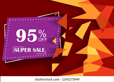95% off discount promotion sale,  sale promo marketing.