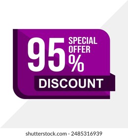 Up to 95% Off! Flash Sale Vector Template Banner Design 