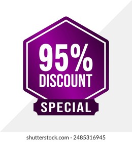 Up to 95% Off! Flash Sale Vector Template Banner Design 