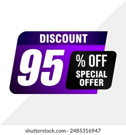 ¡Hasta un 95% de descuento! Diseño de Anuncio de Plantilla de Vector Flash Sale 