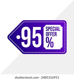 Up to 95% Off! Flash Sale Vector Template Banner Design 