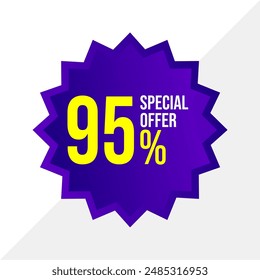 ¡Hasta un 95% de descuento! Diseño de Anuncio de Plantilla de Vector Flash Sale 