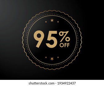 95% off sign, 95 percent Discount special offer vector illustration