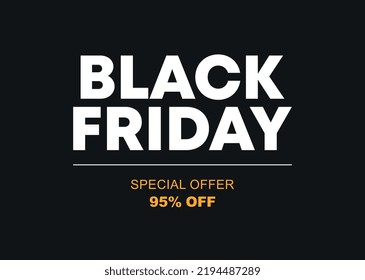 95% de descuento. Oferta especial Viernes Negro. Precio de descuento en ilustración de vector. Campaña de venta al por menor, tienda.