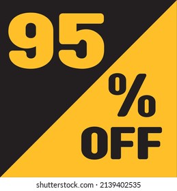 Up To 95% Off Special Offer sale sticker black and gold, vector illustration