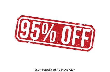 95% Off stamp red rubber stamp on white background. 95% Off stamp sign. 95% Off stamp.