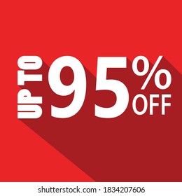 hasta un 95% de texto en blanco sobre fondo rojo
