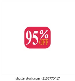 95 offer tag discount vector icon stamp on a white background