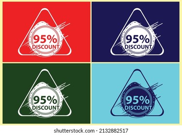 95 percent discount new offer logo and icon design template