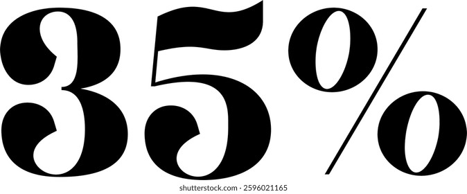 95 Percent Discount Offer Number Typography Style A1007