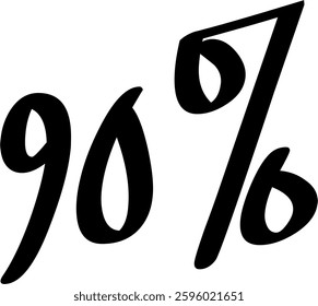 95 Percent Discount Offer Number Typography Style A0722