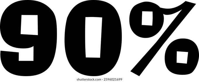 95 Percent Discount Offer Number Typography Style A0684