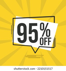 95 Percent Off Yellow Banner Floating Stock Vector (Royalty Free ...