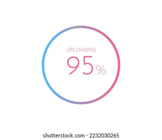 95 percentage uploading, pie chart for Your documents, reports, 95% circle percentage diagrams for infographics