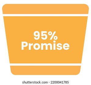 95% Promise Product Label Sign for product vector art illustration with stylish font and Golden White color