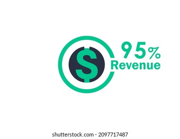 95% de diseño de ingresos imagen vectorial