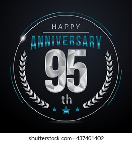 95 Silver anniversary logo, low poly design number