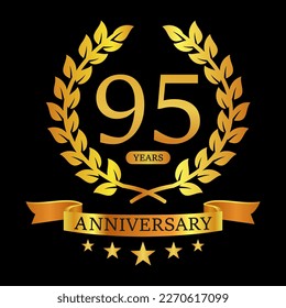 95 th Anniversary logo template illustration. suitable for you