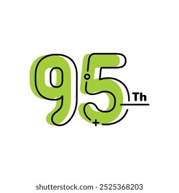 95 Th Anniversary Number Fun Design Vector Template Illustration