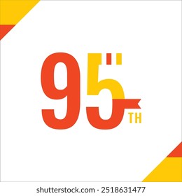 95 Th Fun Number Anniversary Celebration Design Illustration Collection