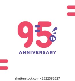 95 Th Fun Number Anniversary Celebration Design Illustration Collection