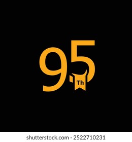 95 Th Simple Anniversary Number Design Collection Gold