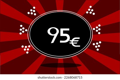 95 Є vector icon. ninety-five euro symbol