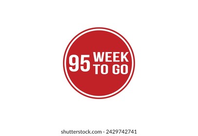 95 week to go red banner design vector illustration