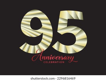 95 year anniversary celebration logotype vector, 95 number design, 95th Birthday invitation, anniversary logo template, logo number design vector, calligraphy font, typography logo, vector design