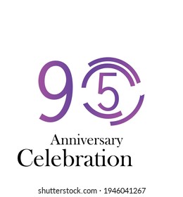 95 Year Anniversary Celebration Rainbow Color Vector Template Design Illustration