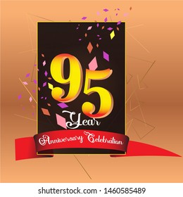 95 Year Anniversary Celebration Vector Template Design Illustration
