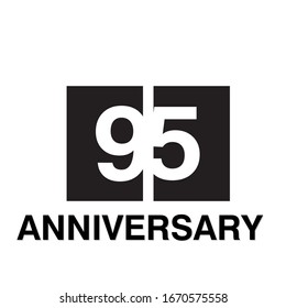 95 Year Anniversary Celebration Vector Template Design Illustration