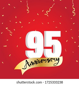 95 year anniversary celebration, vector design for celebrations, invitation cards and greeting cards