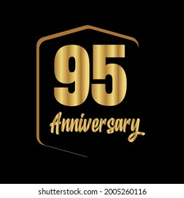 95 year anniversary celebration, vector design for celebrations, invitation cards and greeting cards