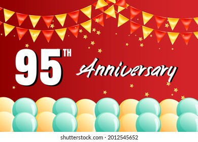 95 year anniversary celebration, vector design for celebrations, invitation cards and greeting cards