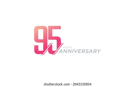 95 Year Anniversary Celebration Vector. Happy Anniversary Greeting Celebrates Template Design Illustration