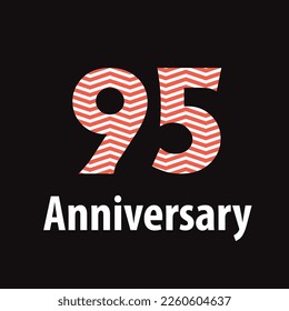 95 year anniversary celebration, vector design for celebrations, invitation cards and greeting cards