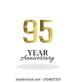 95 Jahre alte Logo-Vektorgrafik-Vorlagendesign-Illustration Gold und Weiß