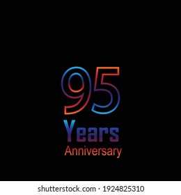 95 Year Anniversary Logo Vector Template Design Illustration Rainbow