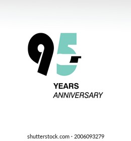 95 Year Anniversary Logo Vector Template Design Illustration